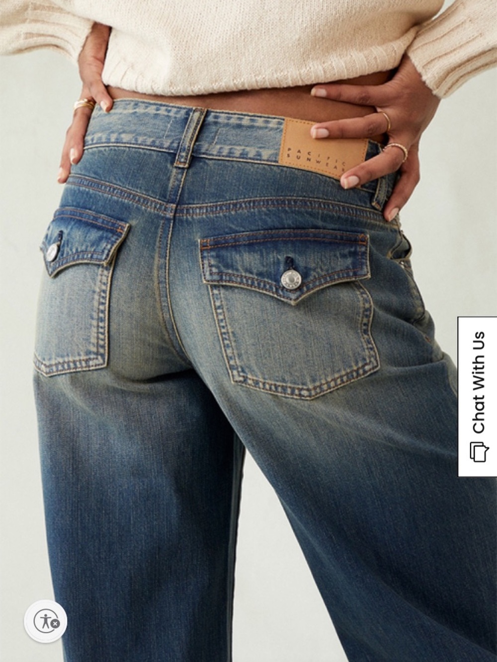 PacSun Two-Tone Blue Bootcut Jeans